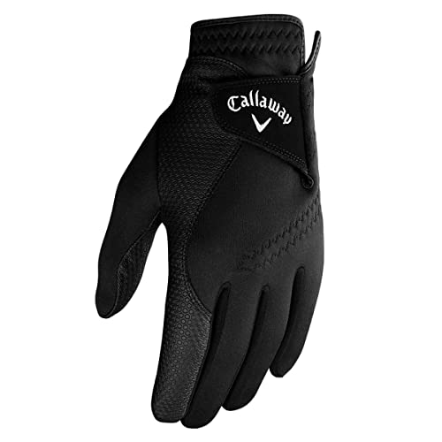 Callaway Golf Thermal Grip, Cold Weather Golf Gloves, Large, 1 Pair, (Left and Right), Black