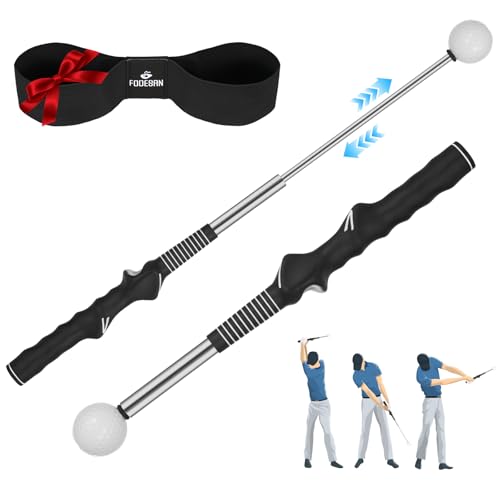 FODESAN Retractable Golf Swing Trainer – Golf Gift for Golfers & Grip Trainer with Click Feedback for Grip Correction, Warm-up & Fast Muscle Memory – Training Aid for Winter Holiday Practice