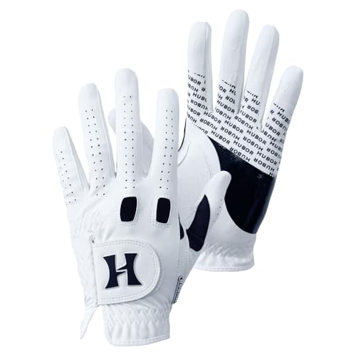 HUBOR Golf Glove Grip 2 – Men’s/Women’s All‑Weather Leatherette & Mesh Golf Glove (Medium Large)
